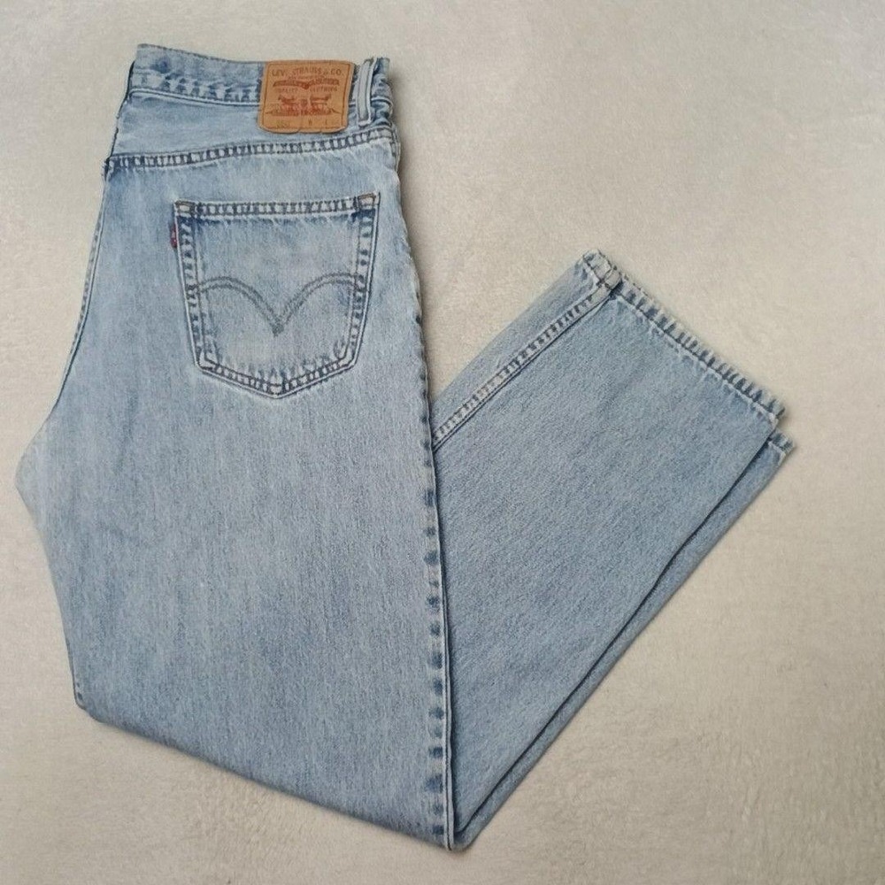 Levis 550 Jeans Mens 35x31 Blue Y2k Relaxed Tapered Light Wash Denim 5-Pocket